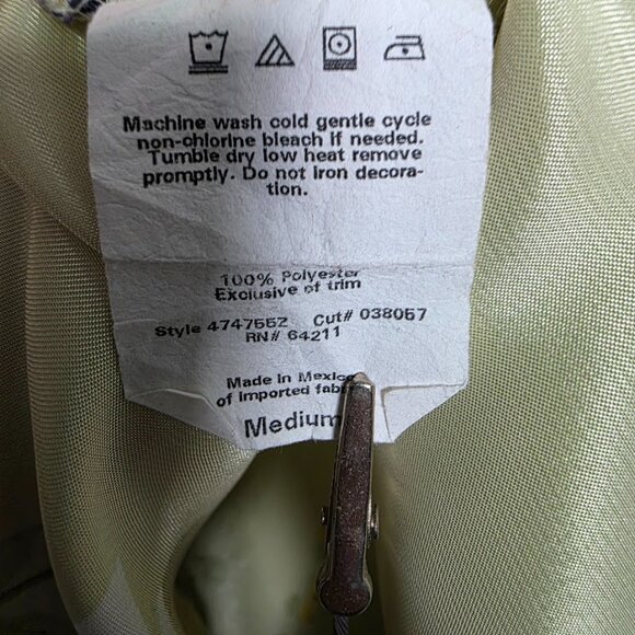 Vintage California Miss Slip Dress M Medium Green Floral Satin Chemise Lingerie - Picture 6 of 6